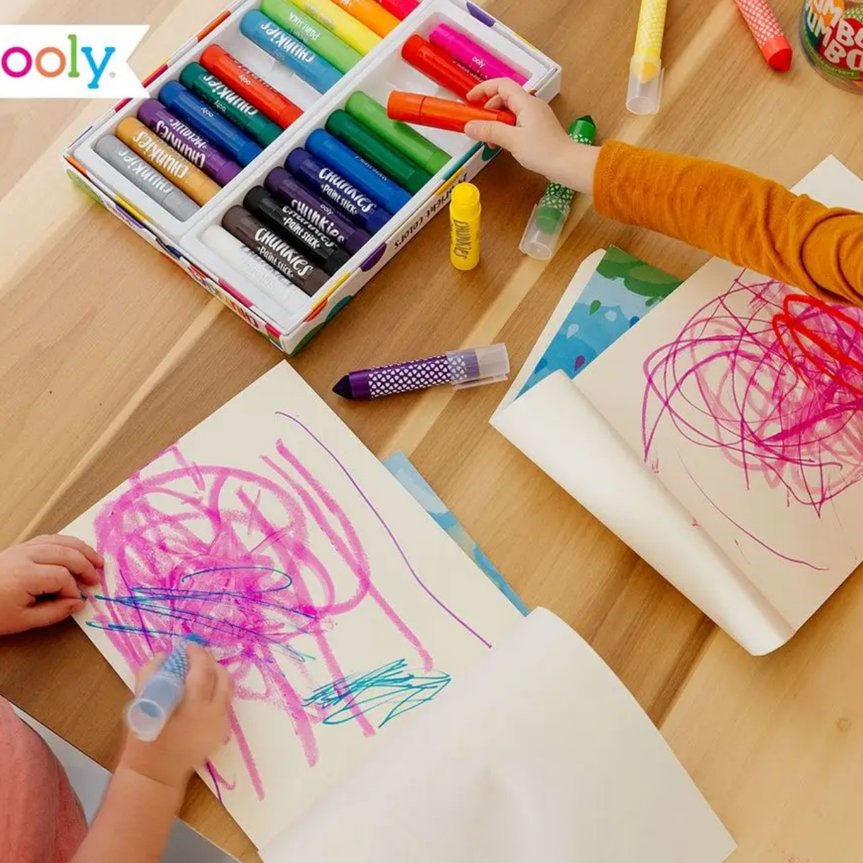 Chunkies Paint Sticks Variety Pack in use