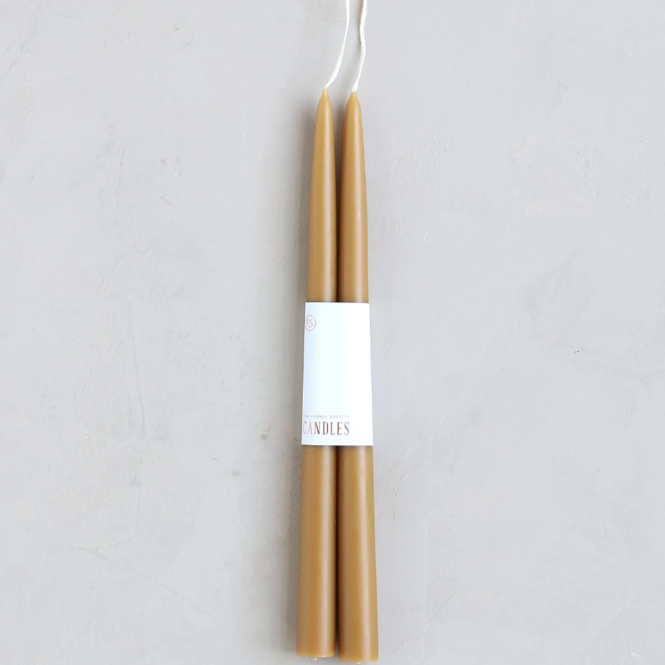Dipped Taper Candles 12"- Miel