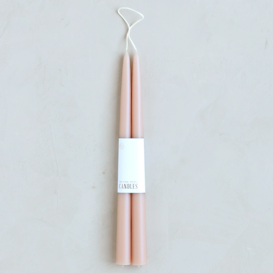 Dipped Taper Candles 12"- Petal