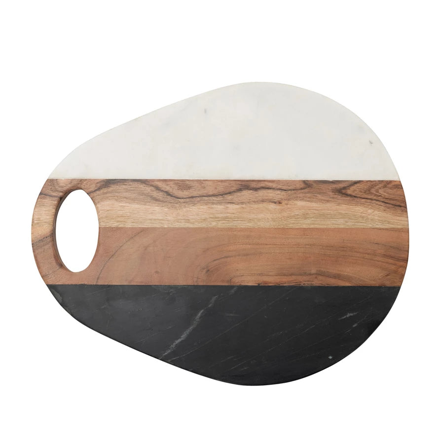 Trio Marble + Wood Cutting Board