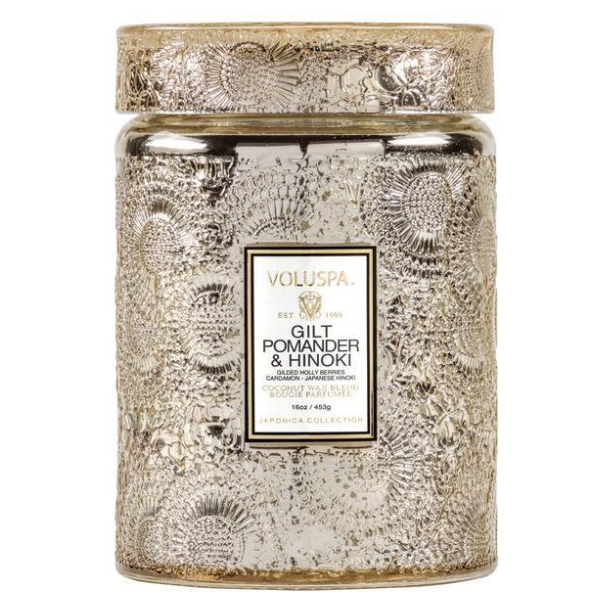 Voluspa Gilt Pomander & Hinoki Candle