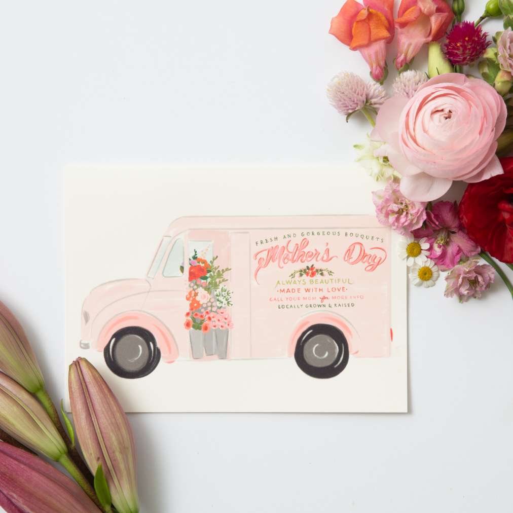 Mothers Day Flower Truck Card