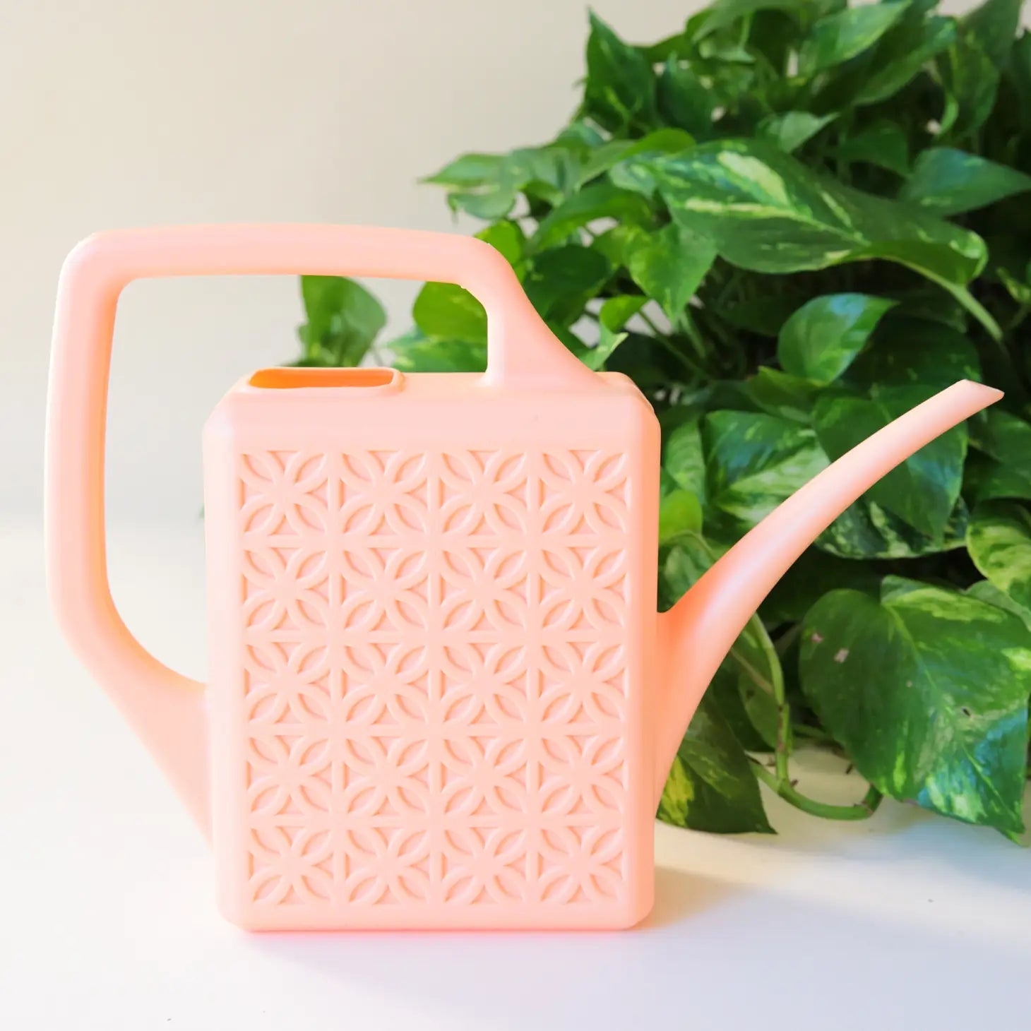 Breeze Block Watering Can in peach