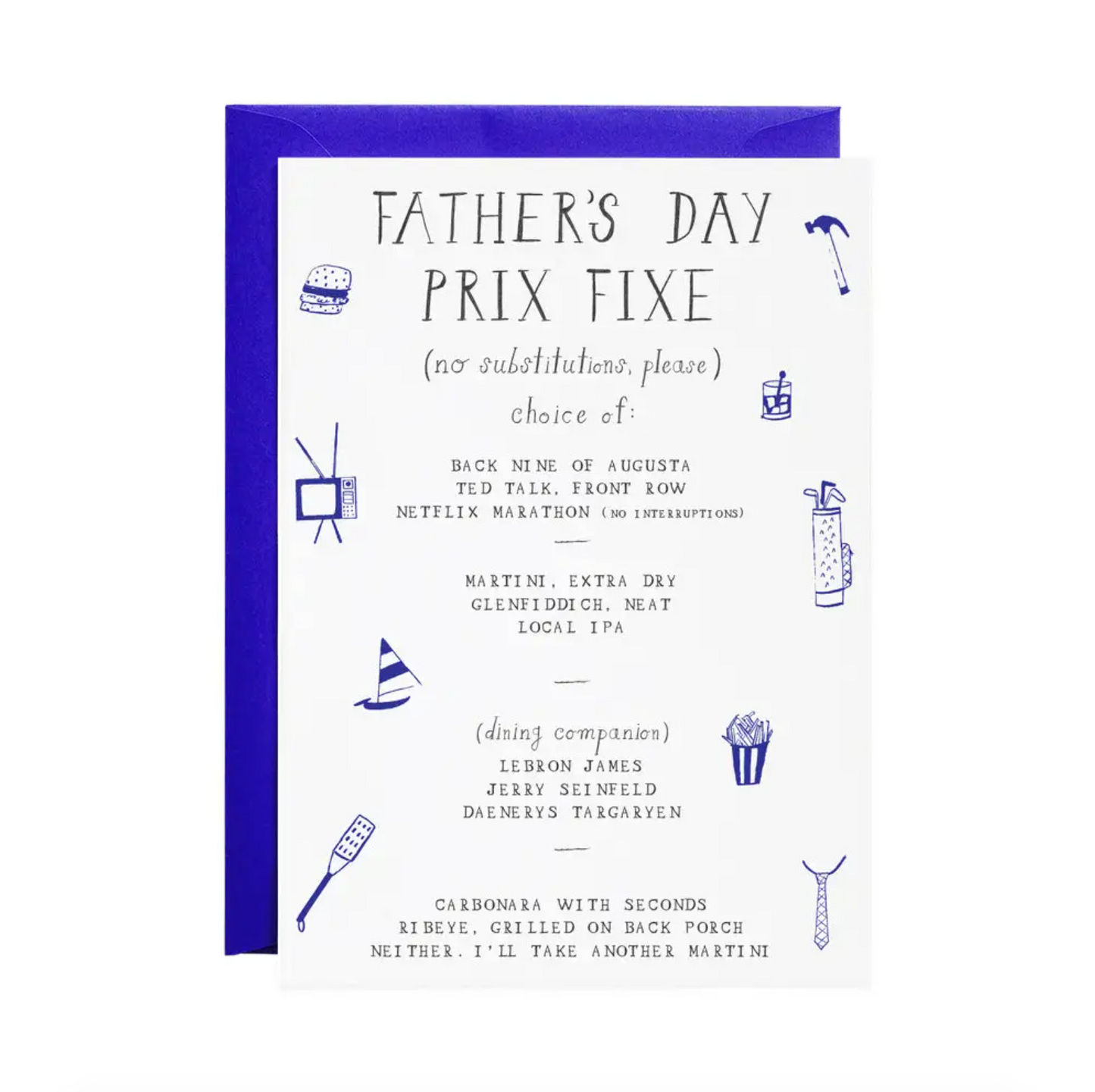 Prix Fixe for Father's Day Card