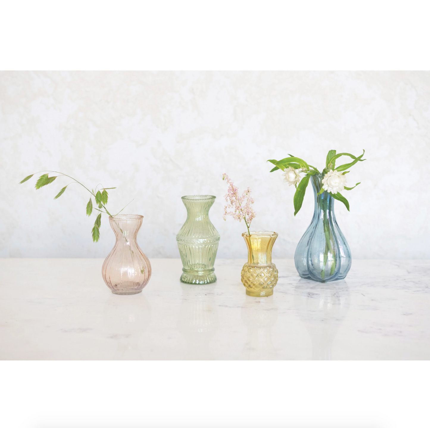 Pastel Glass Bud Vases