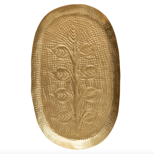 Debossed Gold Metal Tray
