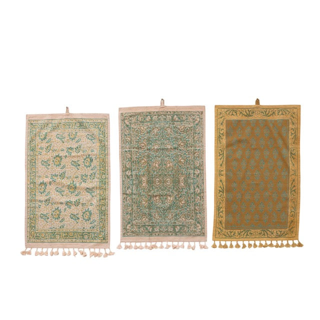 Abode Cotton Printed Tassel Tea Towels