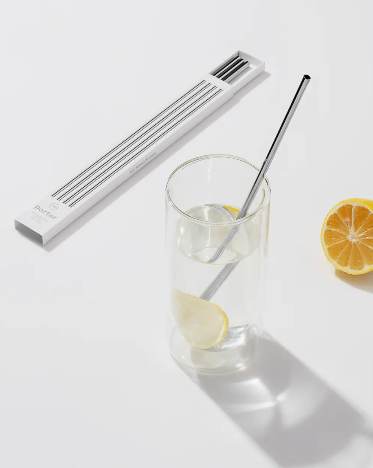 Porter Metal Straws, Set of 4