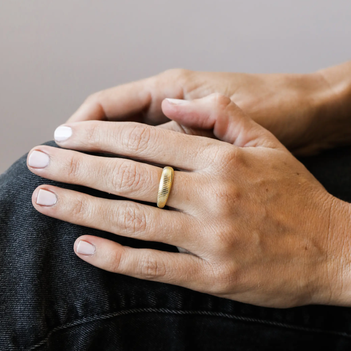 Gold Ridged Ring