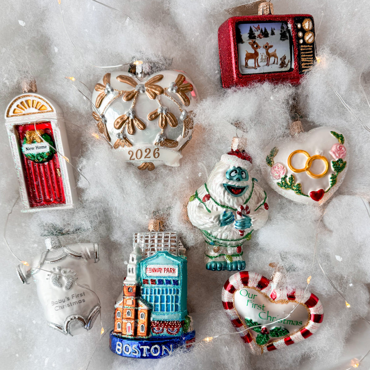 Holidays Milestone and vintage rudolf ornaments