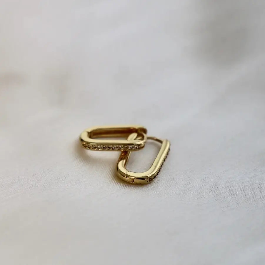 Leo Rectangle Cz Hoops