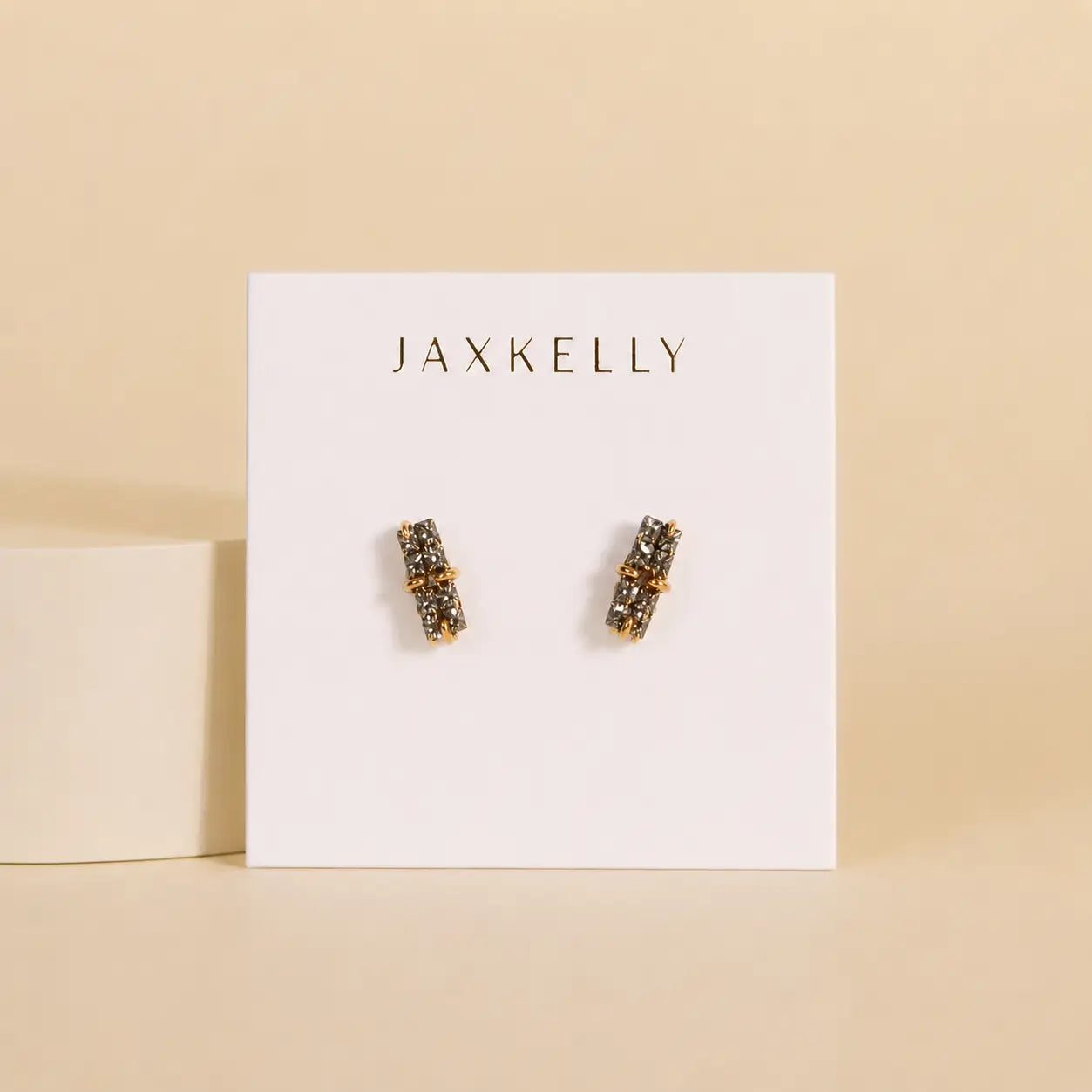 Silver Druzy Bar Earrings