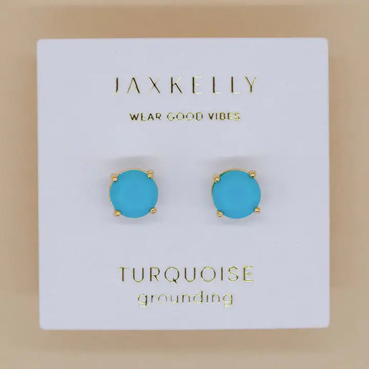 Round Turquoise Gemstone Earrings
