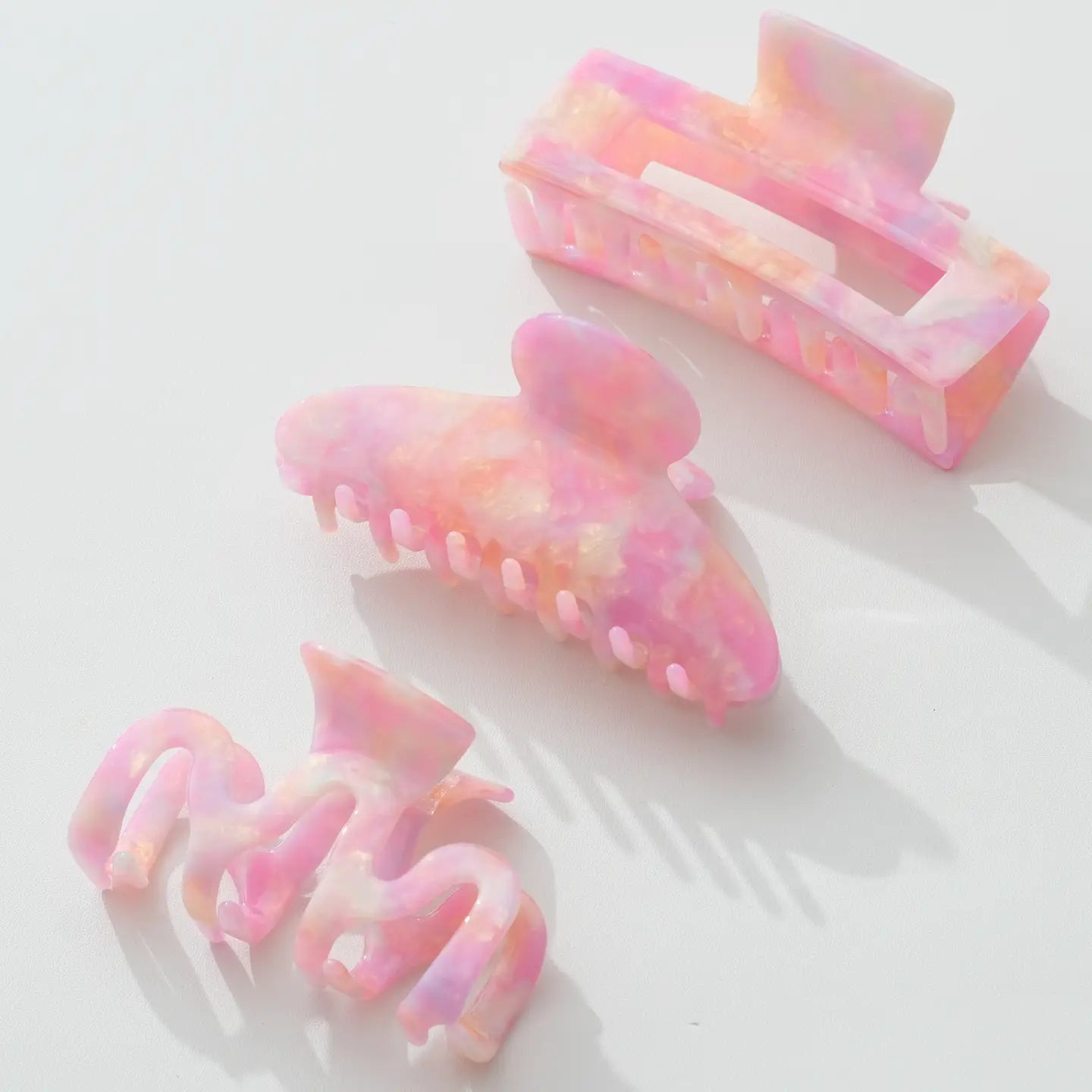Pink Malibu Large Assorted Claw Clips