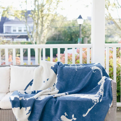 ChappyWrap Cape and Islands Ocean Blue Blanket