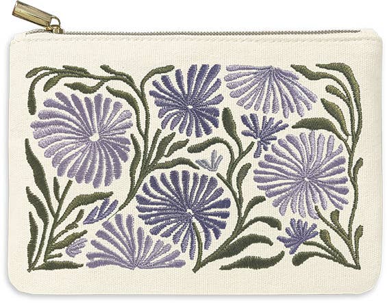 Embroidered Flower Market Pouch
