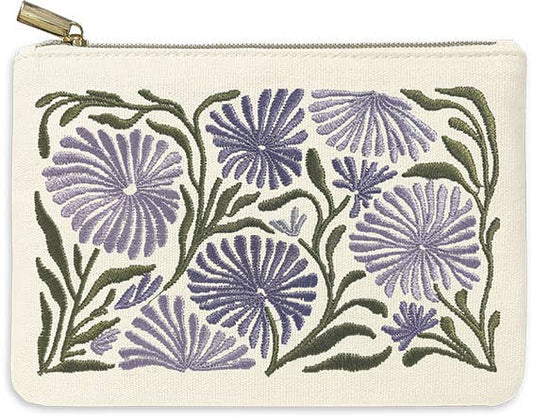 Embroidered Flower Market Pouch