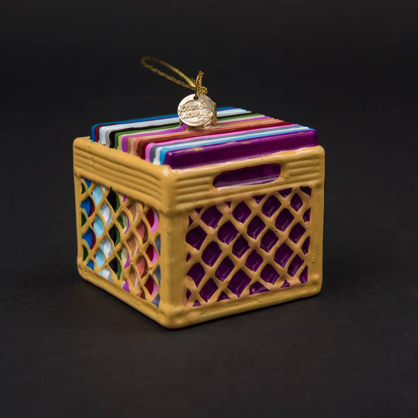 Record Crate Holiday Ornament