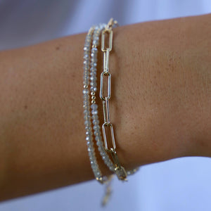 Smooth Paperclip Chain Bracelet 24KT gold