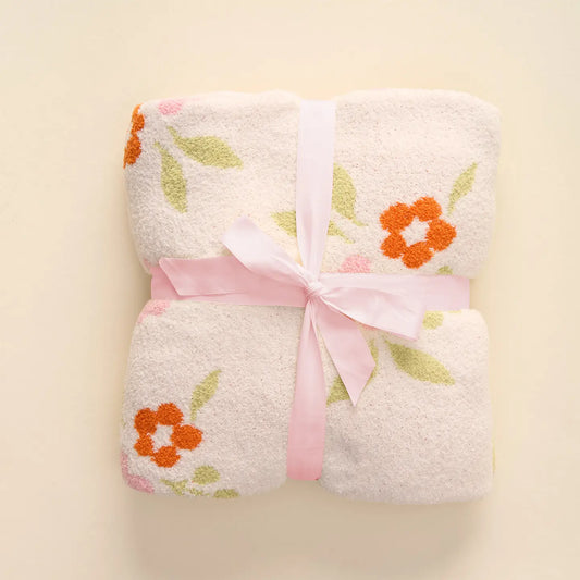 Cozy Dreams Luxe Blanket - Scalloped Floral Pink