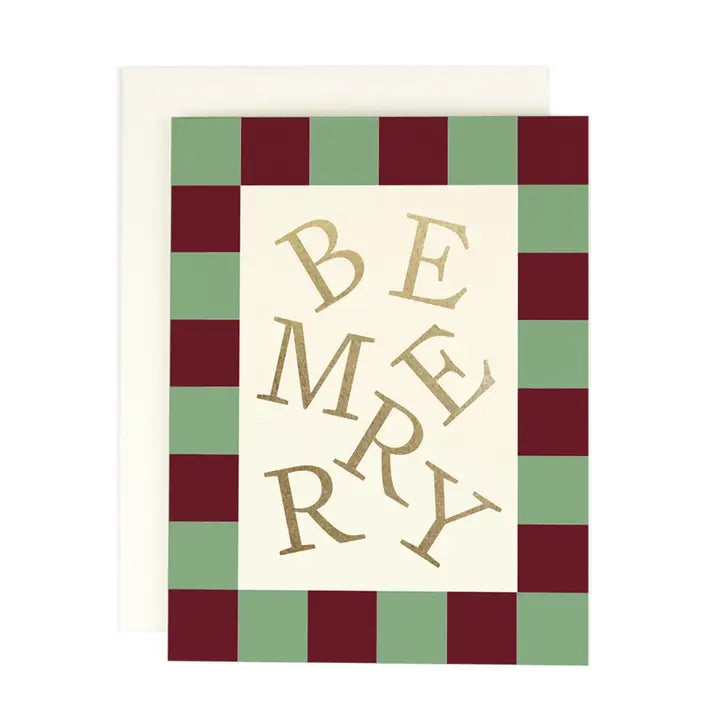 Check Edge Be Merry Card