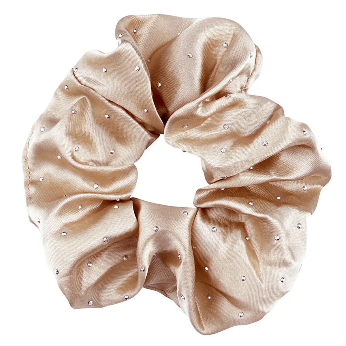 Satin Rhinestone Scrunchie in Diamond Ornament