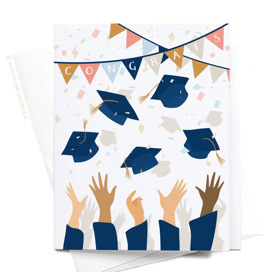 Congrats Graduation Caps Greeting Card