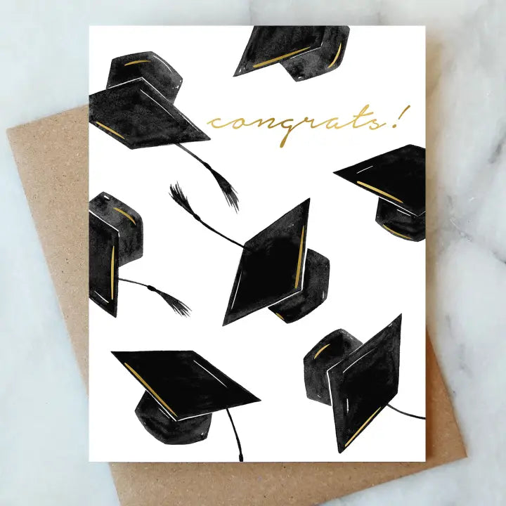 Grad Hats Congrats Graduation Card