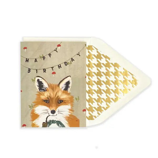 Distinguished Fox Happy Birthday Card