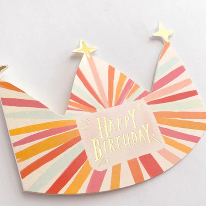 Bright Stripes Birthday Crown Card