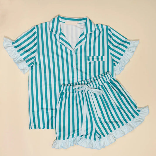 Sicily Stripes Teal Pajama Set