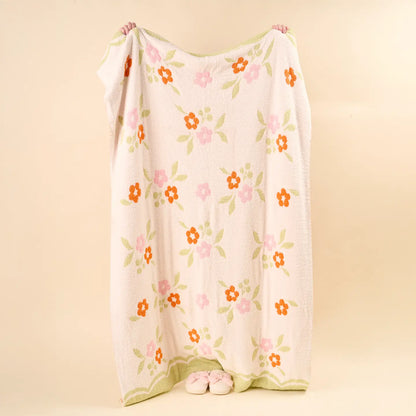 Cozy Dreams Luxe Blanket - Scalloped Floral Pink
