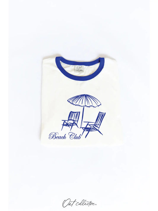 Beach Club Ringer Graphic Top