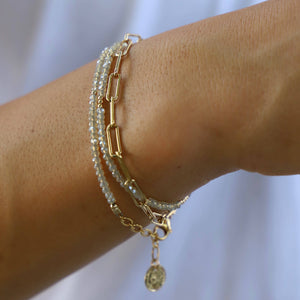 Smooth Paperclip Chain Bracelet 24KT gold