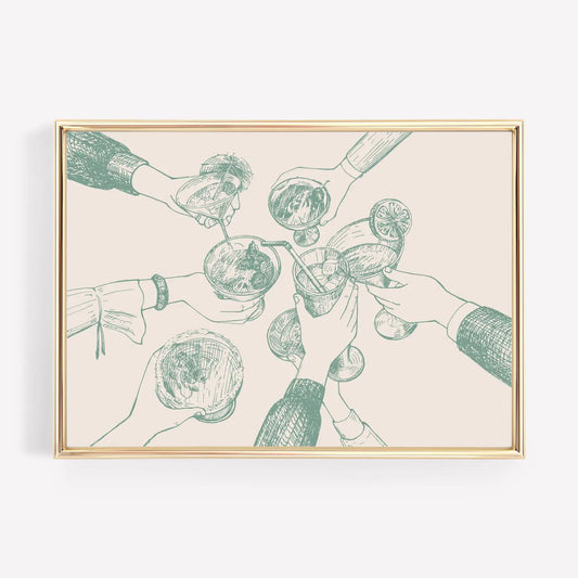Bar Cart Art Print - Mint
