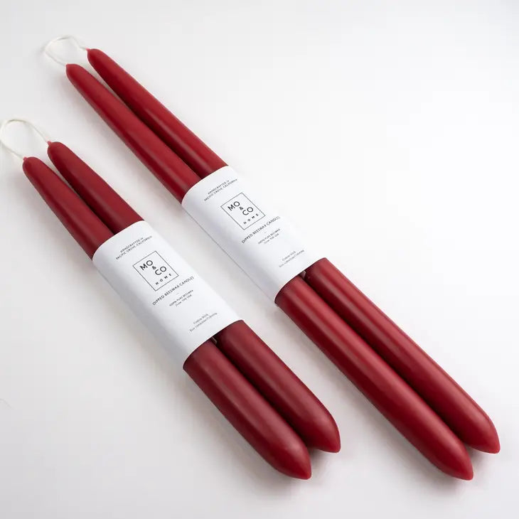 10" Beeswax Dipped Tapered Candles