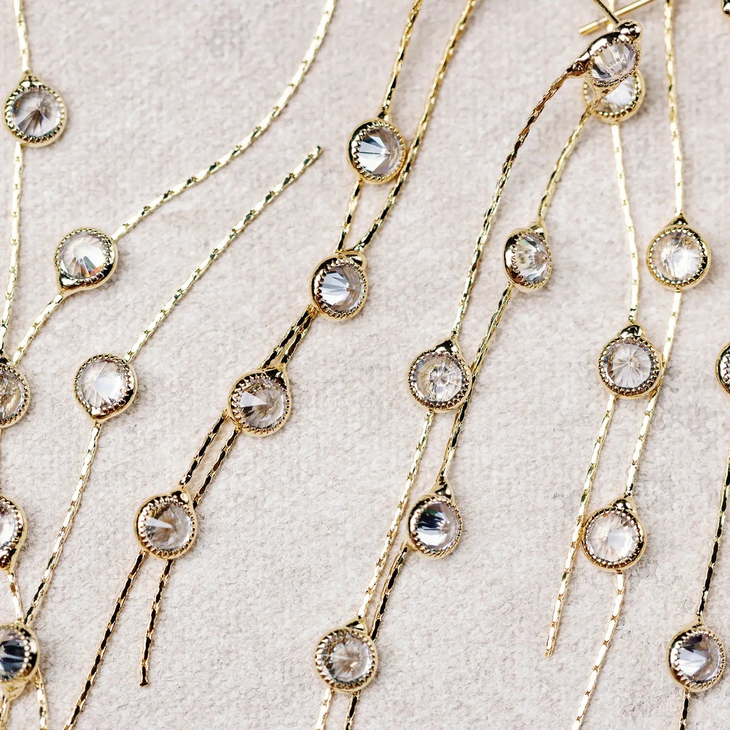 Gold and Crystal Minimalist Duster Drops