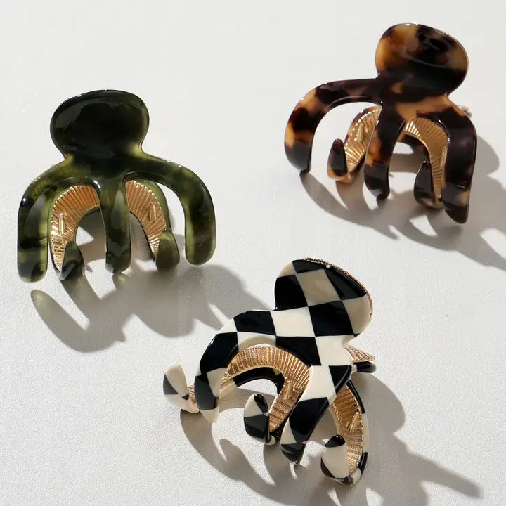 Jade Vintage Small Octopus Metal Claw Clips