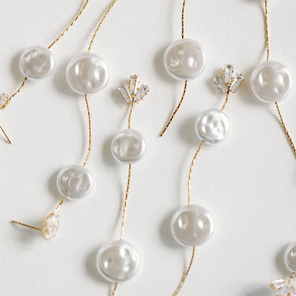 Pearl & Diamond Holiday Drop Earrings