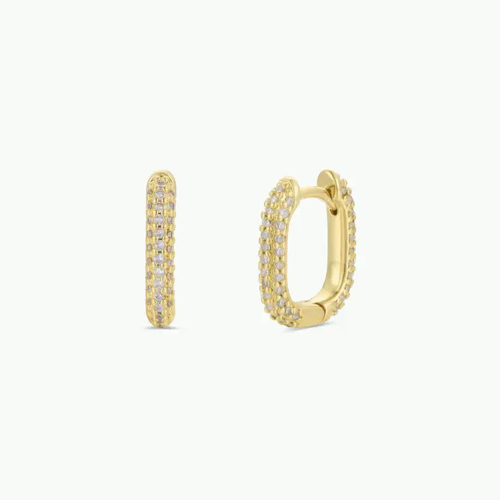 Pavé Golden Hoops