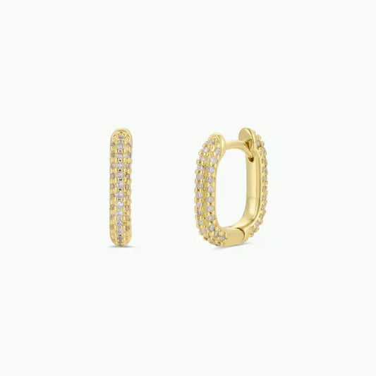 Pavé Golden Hoops