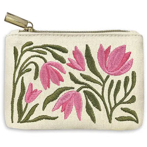 Flower Market Embroidered Coin Pouch