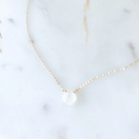 Rainbow Moonstone Back Bay Necklace