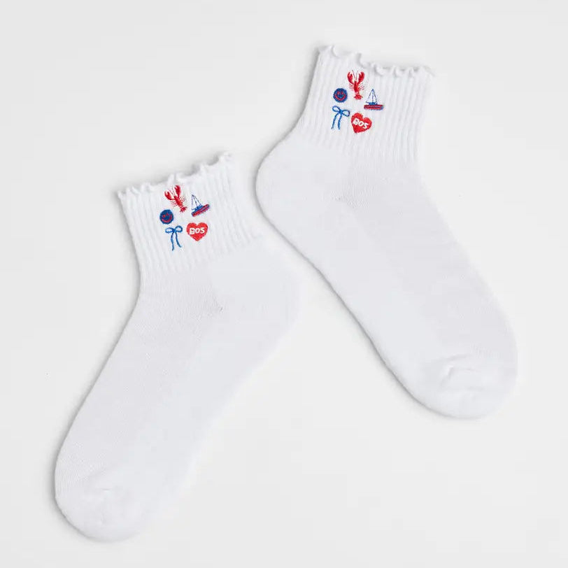 Boston Icons Ruffle Sock