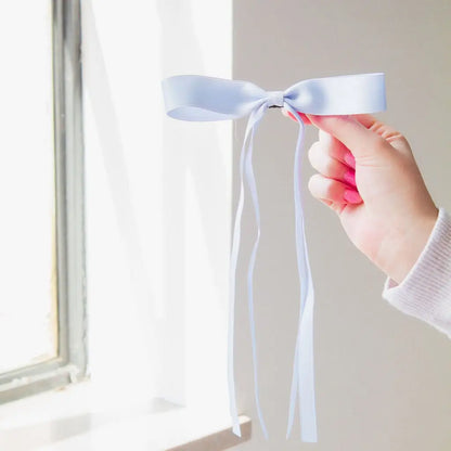 Satin Ribbon Long Bow Clip