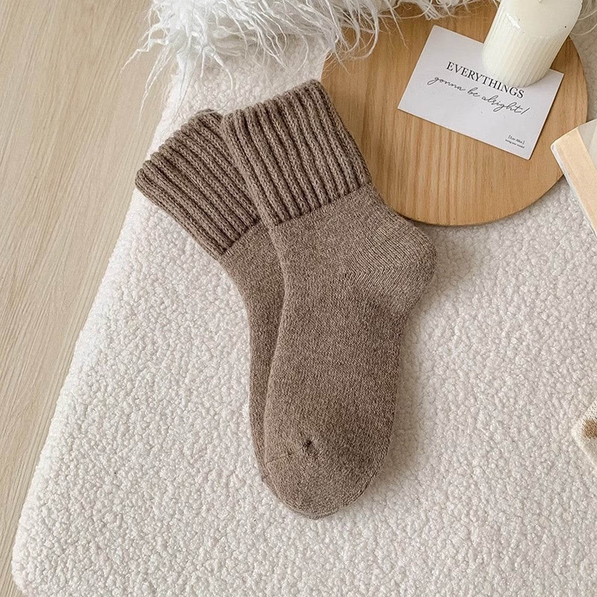 Neutral Winter Warm Thick Crew Socks