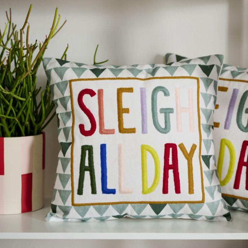 Sleigh All Day Brights Pillow