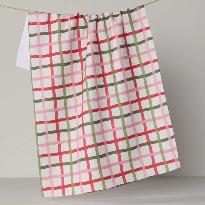 Festive Plaid Tea Towel
