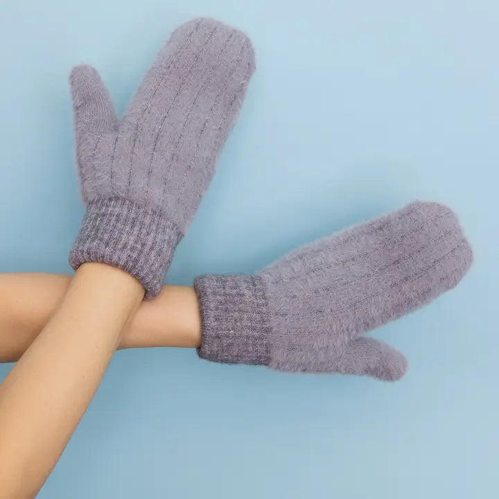 Plush Pastel Fuzzy Winter Mittens