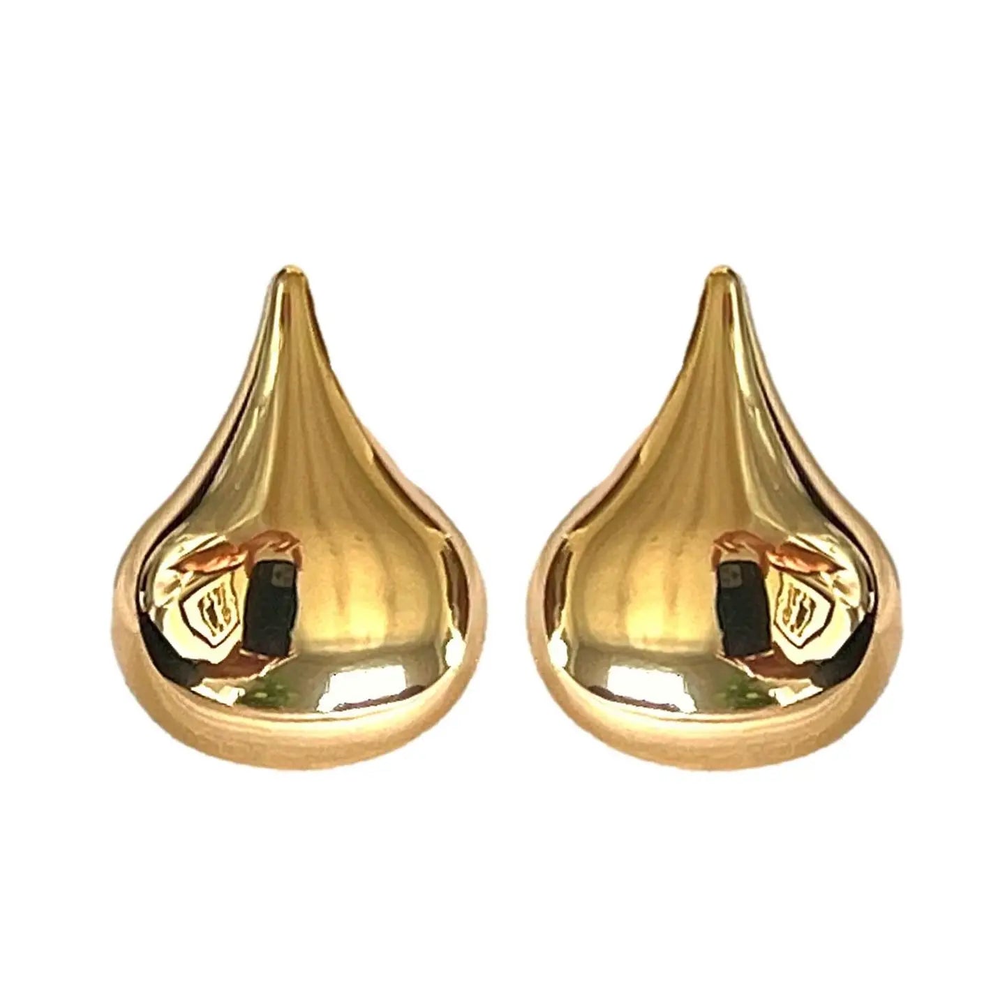 Gold Teardrop Statement Studs